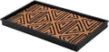 Anji Mountain Rubber Boot/Shoe Tray with Coir, Fits 2 Pair (24.5"" Wide), Tan and Black Tribal Insert (AMB0BT2F-013)