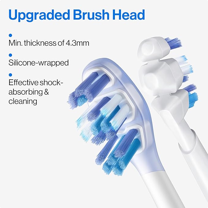 usmile Y20PRO Electric Toothbrush, AI-Powered Smart Toothbrush with AM/PM Auto Mode, 4 Brushing Modes, 90-Day Battery, App Control, Real-Time 3D Map, 2 Brush Heads Included(Sakura Pink)