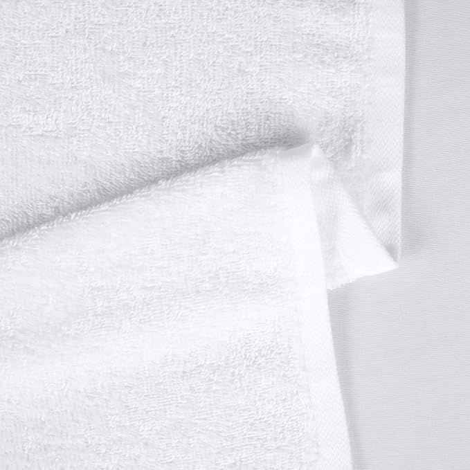 Amazon Basics Soft and Thick Cotton Hand Towels for Gym, Quick Drying, 16 x 26 in, White, 24-Pack