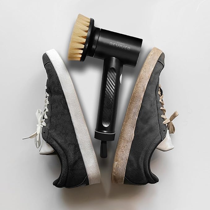 Reviver Handheld Electric Scrub Brush Made for Sneakers with 4 Premium Brushes, Built in Battery, USB-C Rechargeable