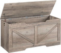 HOOBRO Storage Bench, 39.4” Retro Wooden Storage Chest with U-Shaped Cut-Out Pull, Safety Hinge, Supports 220 lb and Easy Assembly for Toy Box Organizer (Greige) BG771CW01G1
