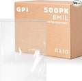 GPI - 8" x 10" Ultra Heavy-Duty Zip Bags, 8 Mil Extra-Thick Reclosable Puncture-Resistant Plastic Zipper Baggies, Resealable Poly Zip Top Bag for Construction, Tools, Screws & Sharp Objects. 500 Count