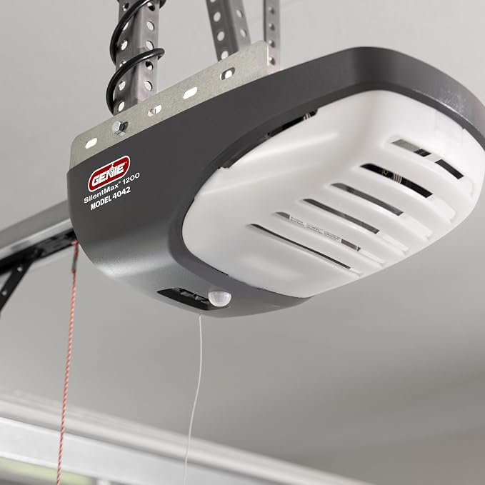 Genie SilentMax 1200 Model 4042-TKH Garage Door Opener with Motion Detection Lighting, Ultra-Quiet Steel-Reinforced Belt Drive, 140V DC Motor, 3/4 + HPc 140V Belt Drive, Gray