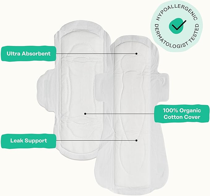 Honey Pot - Herbal Sanitary Pads for Women - Regular & Overnight Flow w/Wings - Infused w/Essential Oils for Cooling Effect & Organic Cotton Cover – Medium Pack - Feminine Care - 16 ct