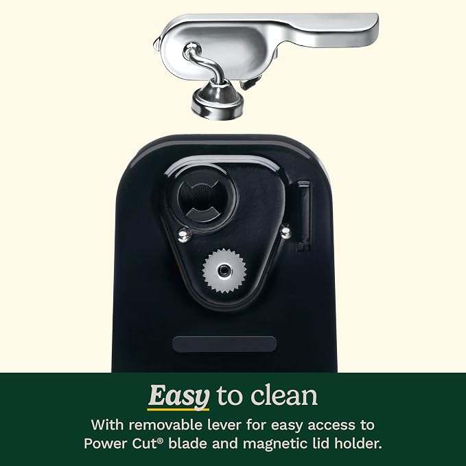 Cuisinart Electric Can Opener, One-Touch Operation, Nonslip Base, Black | Ideal electric can opener for seniors with magnetic lid holder, one-touch design, nonslip base & detachable lever, CCO-50BKN