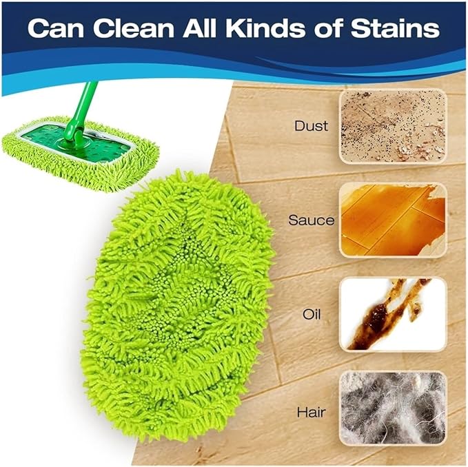 5 Pack Reusable Mop Pads,Compatible For Swiffer，Sweeper, Microfiber Dry Sweeping Cloths, Wet Refills