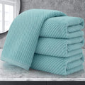 VOOVA & MOVAS Hand Towels 4PC, 100% Cotton, 18x28 in, Aqua Teal | Quick Dry, Soft, Absorbent, Thick Fluffy Towel Set For Showering, Towel Gift Set, Suitable For Bathroom, Travel, Gym