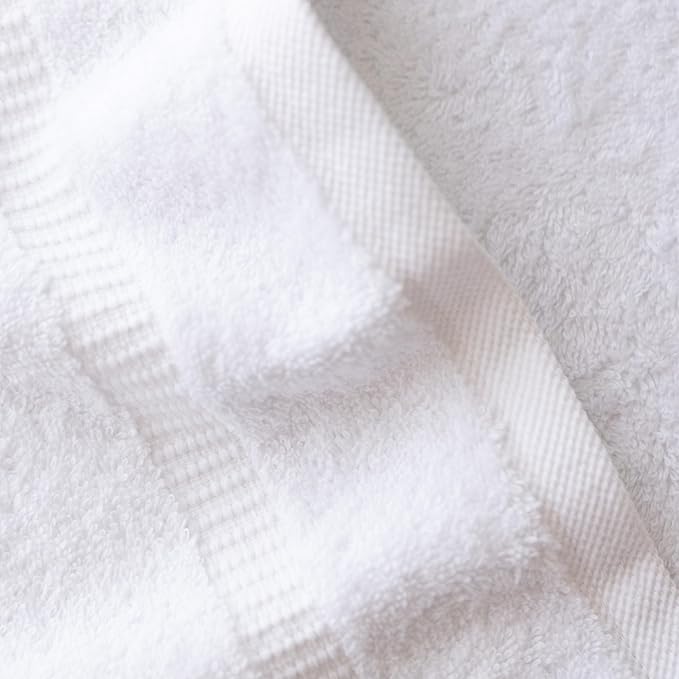 SALBAKOS 12-Piece 100% Turkish Cotton Washcloths and Face Towels, White | 13x13 in Standard Size Small Towel, Multi-use Bathroom & Kitchen, Thick Super Soft Absorbent Durable, Oeko-Tex Made in Turkey