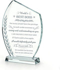Movdyka Boss Gifts for Men Women Crystal Keepsakes Plaque World's Best Bosses Gift Appreciation Thank You Great Boss's Day Birthday Ideas for Boss Farewell Retirement Office Decor