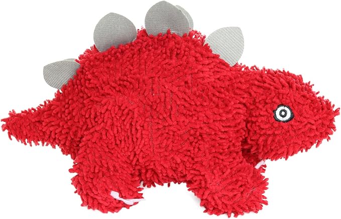 MIGHTY Tuffy Microfiber Medium Ball Stegosaurus Dog Toy | Ultra Durable Plush Toy with Multiple Layers & Reinforced Seams , Washable and Floats , Mighty® Construction