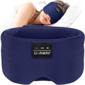 LC-dolida Sleep Mask with Bluetooth Headphones, Ice Silk Sleep Mask with Bluetooth 5.4, Total Blackout Eye Mask for Sleeping, Soft Sleep Mask for Women Men, All Night Sleep, Travel(Navy)