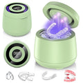 Ultrasonic Retainer Cleaner Machine, Dynamic 42-48kHz Dental Cleaning Pod with Digital Timer, 200ml Mouth Guard Cleaner Pod for Aligners, Night Guards, Dental Trays, Braces & Toothbrushes (Sage Green)