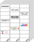 (7500 Pcs/250 Sheets) A4 30 Up Shipping Address Labels, 30 Per Page,1" x2-5/8 Mailing Label, 30-UP White Shipping Labels for Inkjet or Laser Printer,