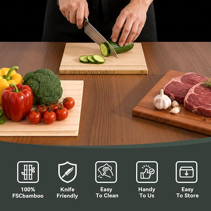 Book Cutting Board Set with Wooden Stand,Wooden Cutting Boards for Kitchen | 3PCS Look Like Books for Vegetables Cheese Meat,Board Gift Set for Book Lovers & Home Cooks Stylish & Practical