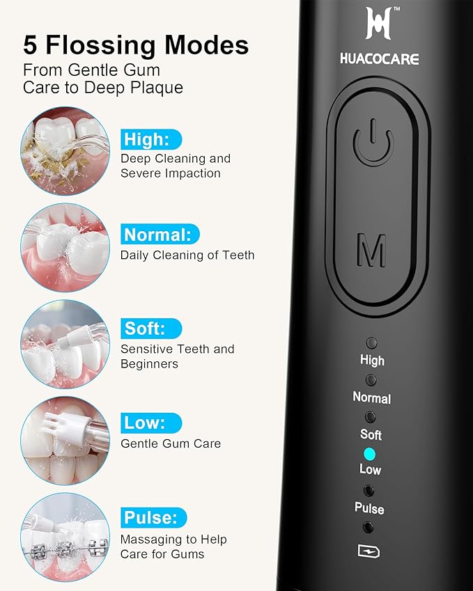 Upgraded Pro Dental Care Kit: 5-Mode Water Flosser & 50,000 VPM Sonic Electric Toothbrush | Premium Oral Clean Set with Enhanced Cleaning Modes, Larger Tank & Refined Design for Advanced Gum Health