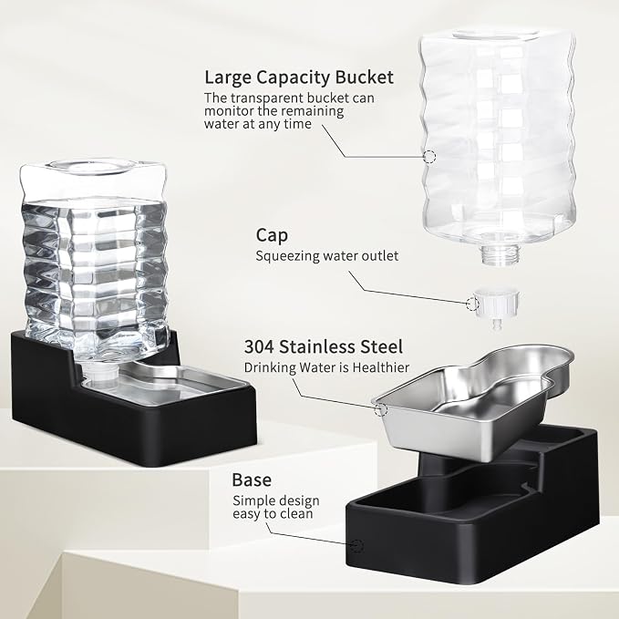 8L Dog Water Dispenser: Leak-Proof Gravity Refill Waterer