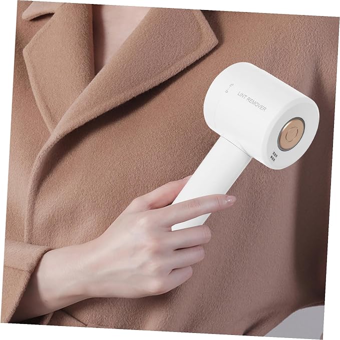 USB Rechargeable Hair Ball Shaver Lint Remover for Clothes Sweaters Fluff Trimmer with Blades Portable White Defuzzer for Home and Travel Use