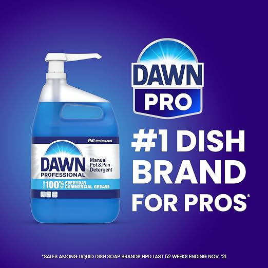 Dawn PRO Heavy Duty Manual Pot and Pan Detergent, Dish Soap Liquid for Dishwashing by Hand, Bulk Concentrate for Commercial Use, 1 gal (Case of 2)
