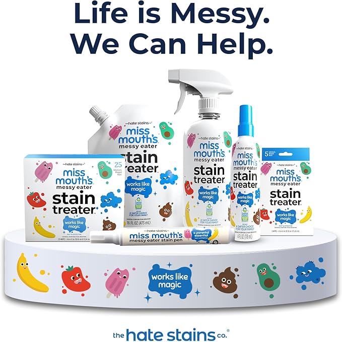 Miss Mouth's Stain Remover Spray & Detergent Sheet Bundle - 3 Bottles, 30 Sheets - On-the-Go Cleaning for Diaper Bag Essentials - Fresh & Set-In Stain Removal for Baby Laundry