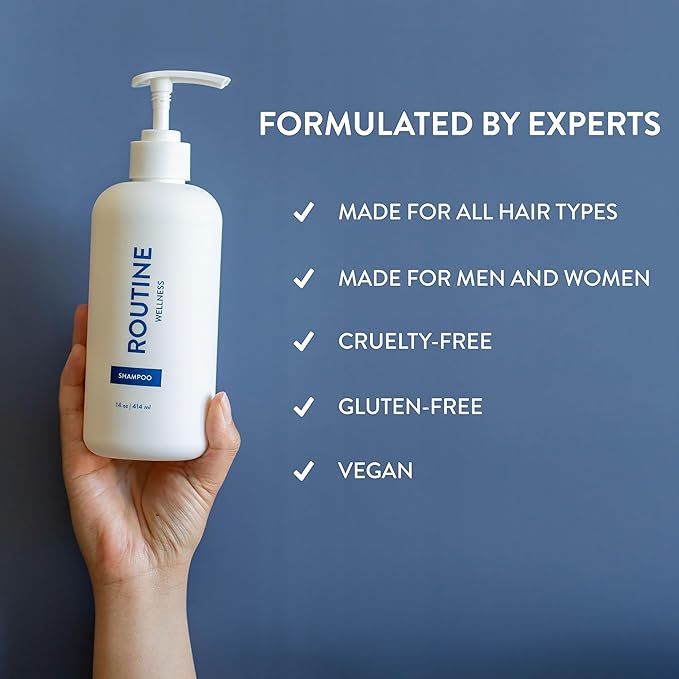 Routine Wellness Anti-Thinning Shampoo and Conditioner Set for Thinning Hair - Biotin DHT Blocker Women & Men - Color Safe Shampoo for Hair Loss & Healthier Hair - Rosemary & Lemongrass & Rosemary Set