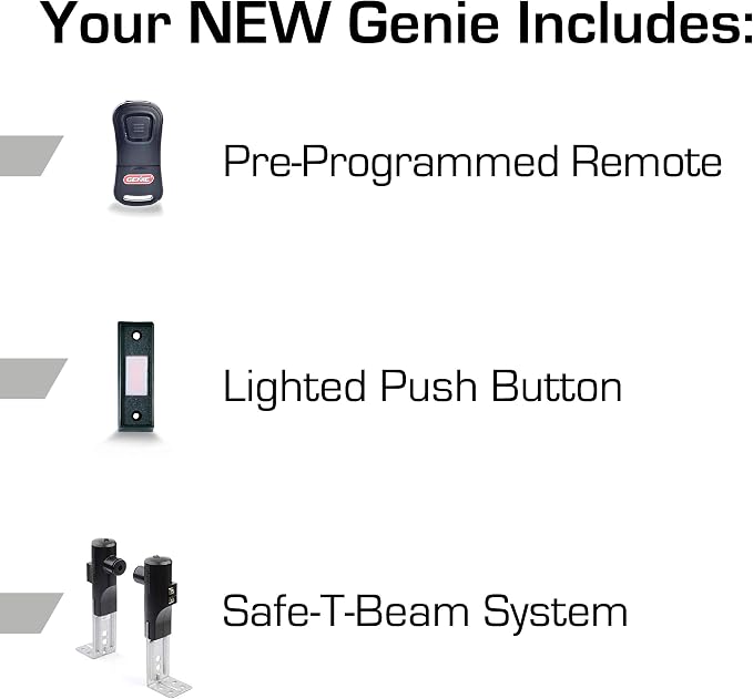 Genie Chain Drive 500 Garage Door Opener + 8ft Extension Kit