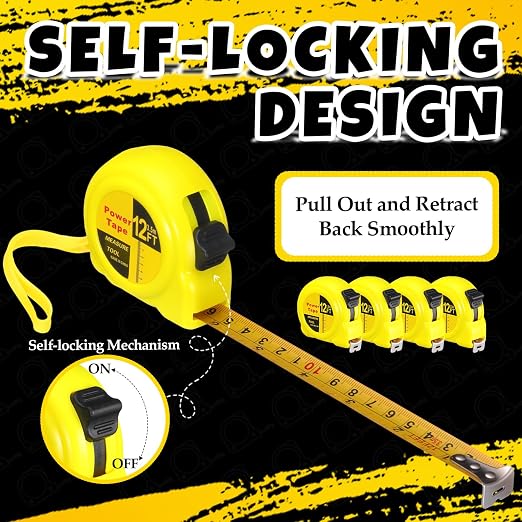 Xuhal 48 Pcs 12 ft Mini Tape Measure Bulk Measuring Tape Imperial and Metric Pocket Self Locking Easy to Read with Inches and Centimeters for Designer Decorator