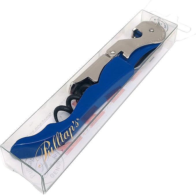 Pulltap's Genuine Classic 500 Waiter's Corkscrew – Double-Hinged Wine Key with Hinged Foil Cutter – Patented Design – Made in Spain – Light Blue (Azul)