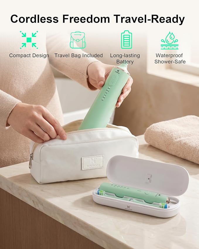 Upgraded Pro Dental Care Kit: 5-Mode Water Flosser & 50,000 VPM Sonic Electric Toothbrush | Premium Oral Clean Set with Enhanced Cleaning Modes, Larger Tank & Refined Design for Advanced Gum Health