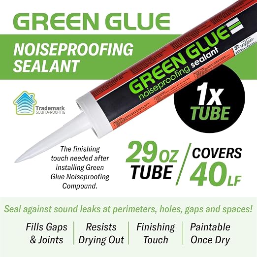 Green Glue Noiseproofing Sealant Caulk - 12 Tubes, 28 oz Each (Includes Hand Cleanup Wipes)