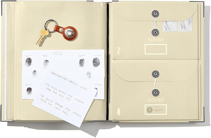 The Folio® If I Die Binder Organizer with Labels by Savor | Acid-Free Important Document Organizer with 10 Pockets, Document Holder for Birth Certificate, Wills, and Investment Plans (Slate)