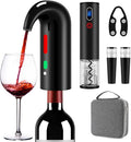 Wine Opener Valentines Day Gift Set with Electric Wine Bottle Opener, Wine Decanter&Wine Aerator and Pourer, wine stopper, Foil Cutter and EVA Storage Bag, Rechargeable and Automatic(Black)
