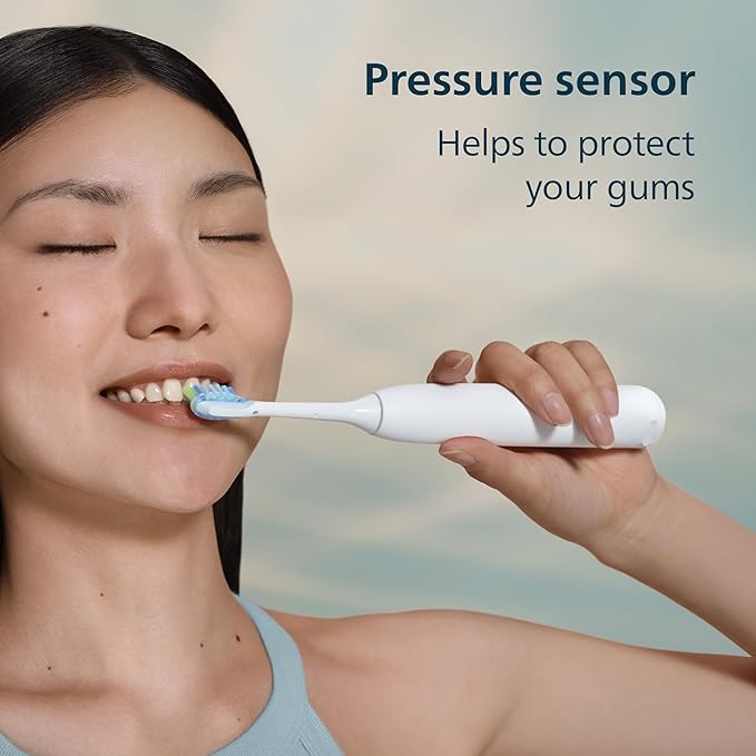 Philips Sonicare 5900 Series Electric Toothbrush, Pressure Sensor, 6 Brushing Settings, SmarTimer, BrushPacer, 21-Day Runtime, Gentle Professional-Clean Feel, for Sensitive Gums, White, HX7130/02