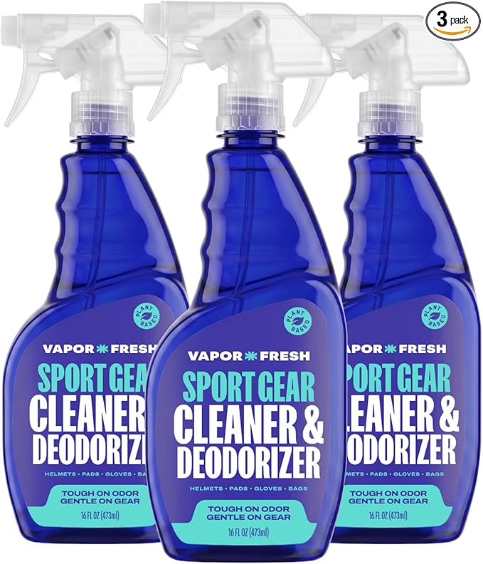 Vapor Fresh Sports Cleaner and Deodorizer - For Boxing Gloves, Sports Pads, Helmets, Gym Bags, Gym Equipment and More - Naturally Powered By Plants, 16 Fl Oz (3-Pack)