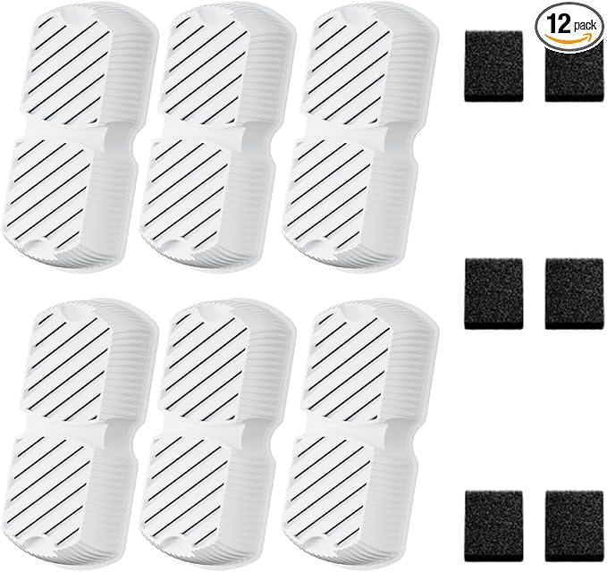 GROOKPET Dog Water Fountain Filters: 12 Dog Fountain Filters - Pet Water Fountain Filters Replacement - Including 6 Filters + 6 Sponges - Suitable for GROOKPET Dog Water Fountain for Large Dogs