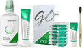 Opalescence Go Teeth Whitening Kit 15% Hydrogen Peroxide 7 Treatments with Original Toothpaste 4.7 oz and 1 oz Travel Size Plus Alcohol Free Mouthwash and Toothbrush 5166-5447-6238T