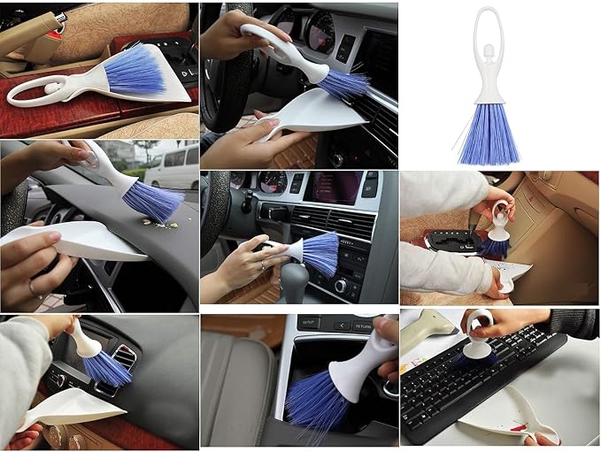 2 in 1 Mini Dust Pan and Brush Set Small Broom and Dustpan for Office, Keyboard, PC, Window, Car Cleaning - Mini Hand Broom - Compact Cleaning Tool for Efficient, Quick Cleanup
