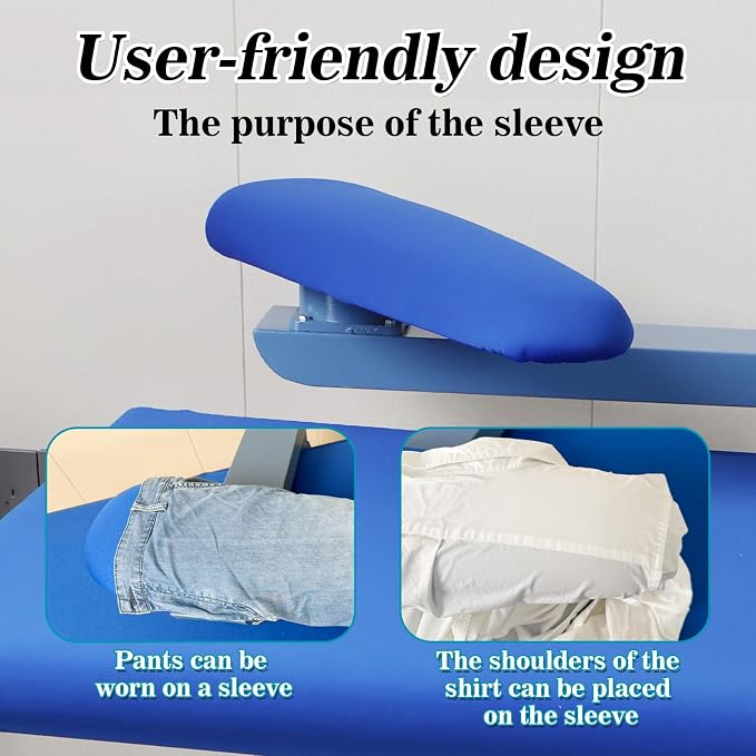 Commercial Vacuum Ironing Table with Independent Steam Generator & Sleeve Iron Arm, Heavy Duty Pressing Board for Dry Cleaners Tailors & Clothing Boutiques