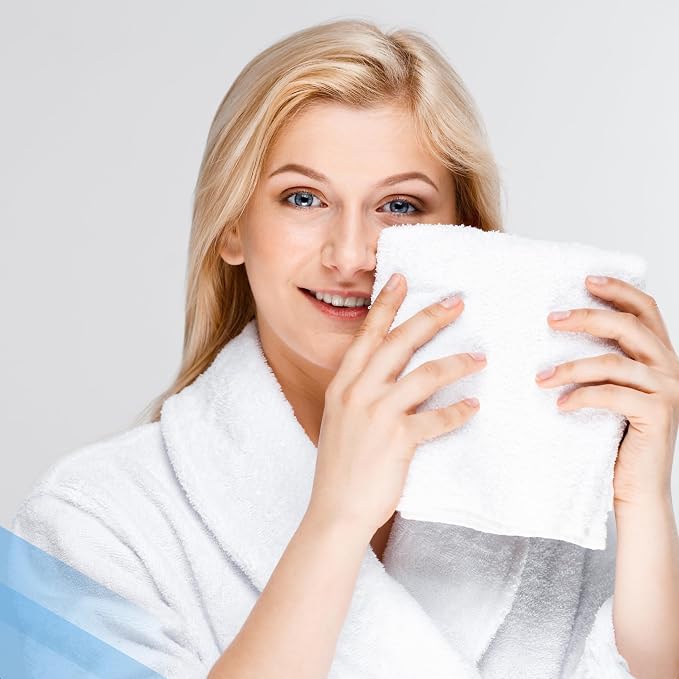 Infinitee Xclusives 100% Cotton Luxury Wash Cloths for Showering - 4 Pack | Washcloths [13x13] - Soft and Absorbent Face Towels for Bathroom Wash Clothes - Gym, Spa & Hotel Use