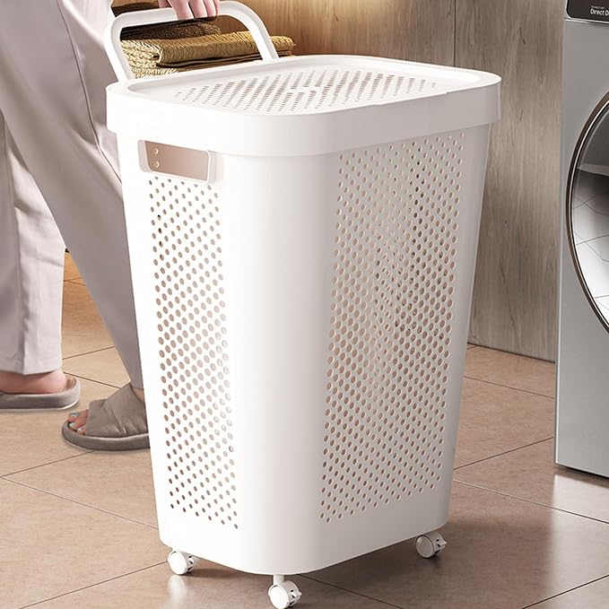 Permanent Polystyrene Storage Basket for Laundry Ventilated for Breathability Large Size Direct Current Neat Modern Aesthetic Ventilated Basket