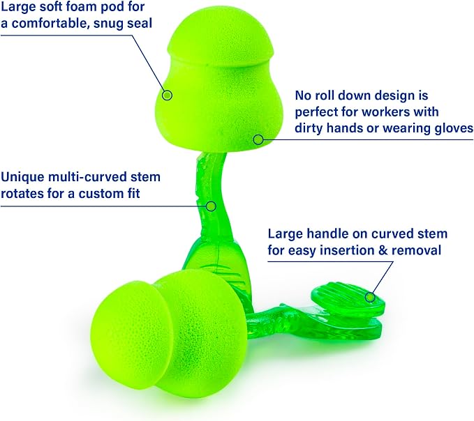 Moldex M6940 Twist in Earplugs, Foam, NRR 30, Green (100 per Dispenser)