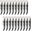 HYZ Wine Openers Bulk 20-Pack for Bartender, Waiter Corkscrew-Black | Wine Keys for Severs, Commercial Grade Stainless Steel Double-Hinged Corkscrews with Foil Cutter