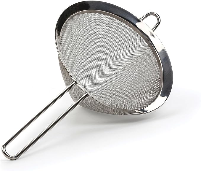 RSVP International Endurance Kitchen Collection, Stainless Steel Fine Mesh Conical Sieve/Colander, Multi-Purpose for Cooking, Baking, Loose Leaf Tea, Bar Strainer Cocktails, 7-Inch
