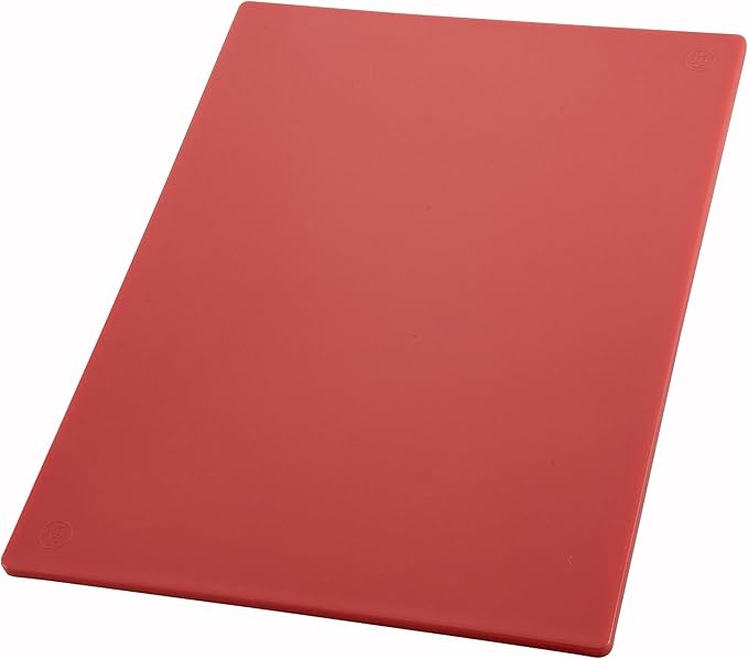 Winco 12" x 18" Red Heavy-Duty Cutting Board | Dishwasher safe, Foodservice, Great for Charcuterie, Cheese, Appetizers and Buffet Displays