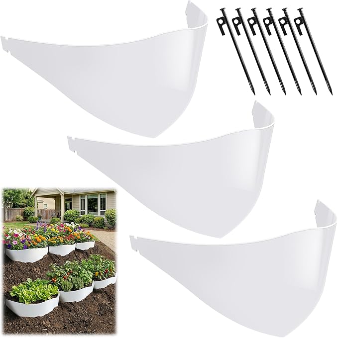 Hillside Planters for Slopes Set of 3(40" W X 16" H) with 6 Ground Stakes, PE Dirt Slopes Hillside Erosion Control, Retaining Wall Blocks Landscaping for Yard, Flower Bed