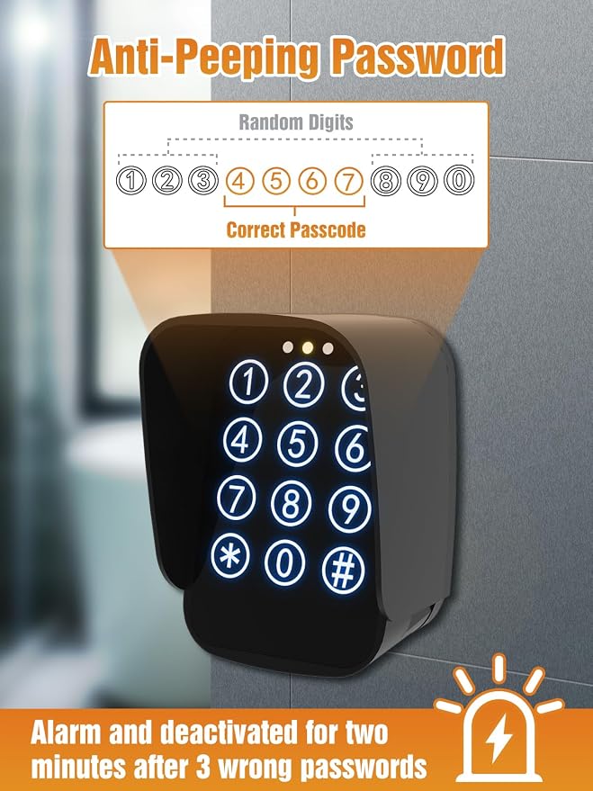 JUJIANG TKM-01 Touch Panel Wireless Gate Keypad with Outdoor Keypad Cover Digital Code Entry Access Control Keypad for Automatic Swing Sliding Gate Opener Garage Door Opener Remote Operator Accessory