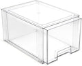BINO | Stackable Storage Drawers, Tall Large - Clear | THE CRATE COLLECTION | Storage Bins With Drawers | Bathroom Organizers | Under Sink Organizer | Vanity Cabinet Home Organization