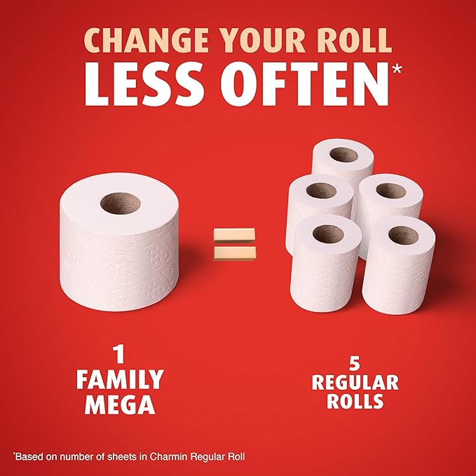 Charmin Ultra Strong Clean Touch Toilet Paper, 30 Family Mega Rolls = 150 Regular Rolls
