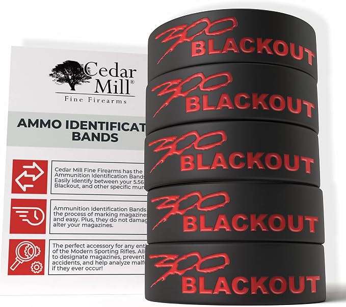 Cedar Mill Fine Firearms Grip Tape - Waterproof Gun Grip Tape, Non-Adhesive Multipurpose Military Tape and Sparta 300 Blackout Magazine Marking Band.