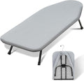 SheeChung Small Ironing Board 12"x32",Mini Ironing Board with Metal Mesh | Foldable,Tabletop,Hanging Hook,Cotton Cover,Heat Resistant Pad,Space Saving,Non-Slip Feet,Fits for Dorm Travel Sewing Room