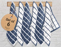 Urban Villa Kitchen Towels Cotton Dish Towels 12”x12” (Set of 6) Blue White